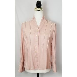 J.JILL Blush Pink Velour Top Petite Small